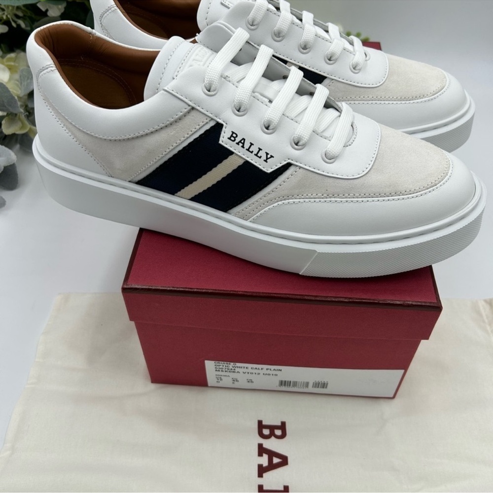 Men’s BALLY COBY white leather sneakers size 12